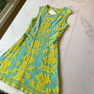 NWT Vintage Luna blue and yellow knit dress
